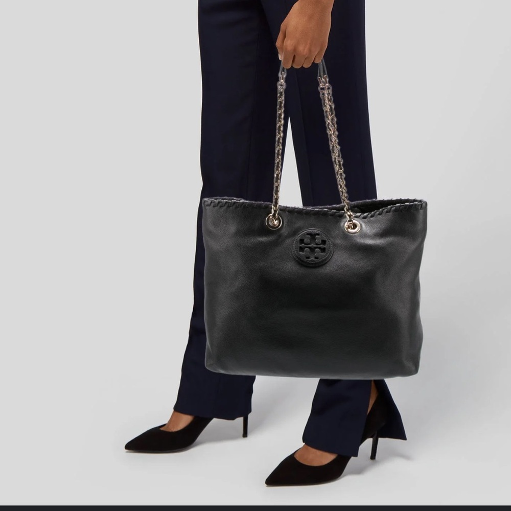 Tory Burch Black Leather Marion Shoulder Bag - Picture 10 of 10